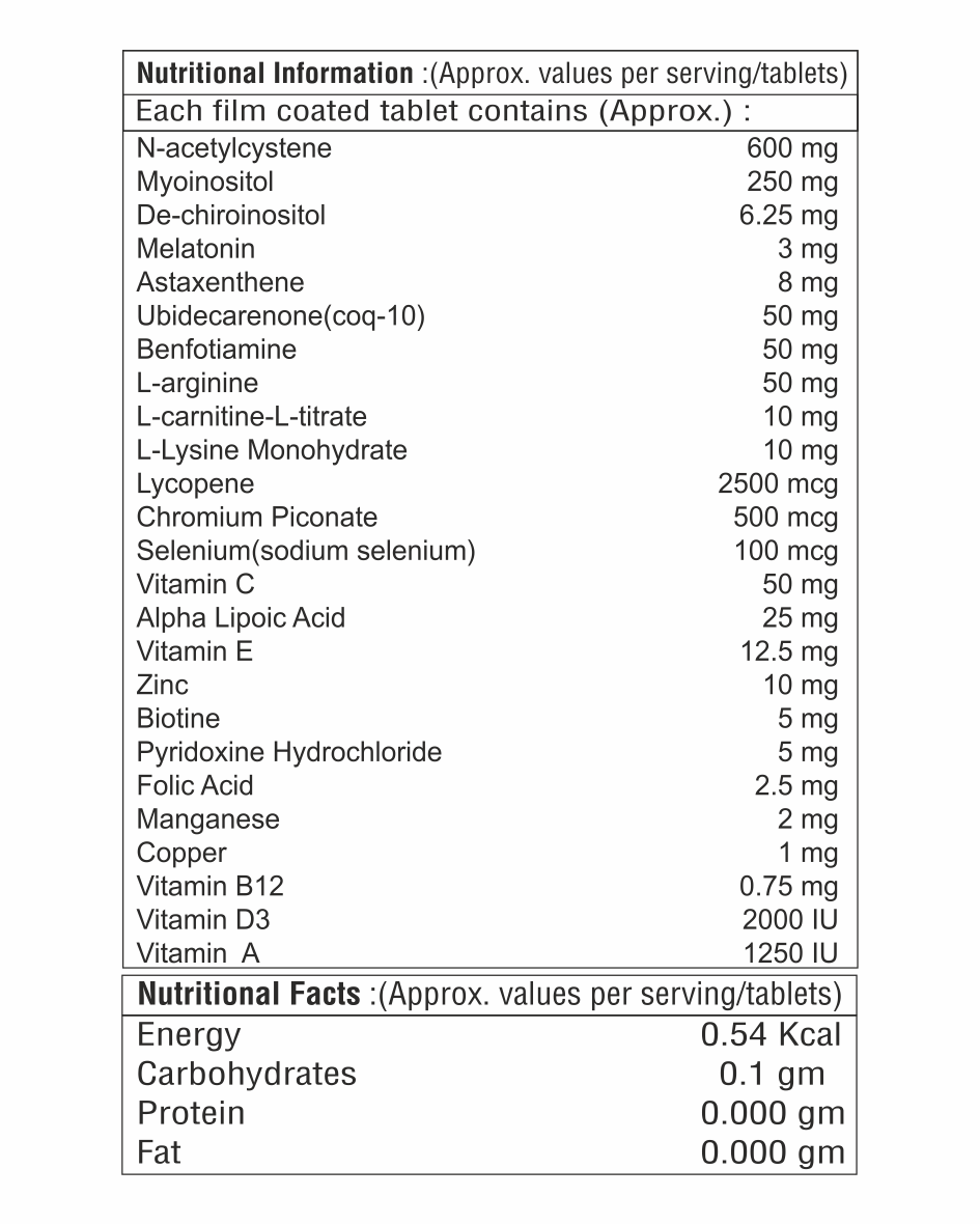 N-acetylcystene With Vitamin B12 And Vitamin A Tablet