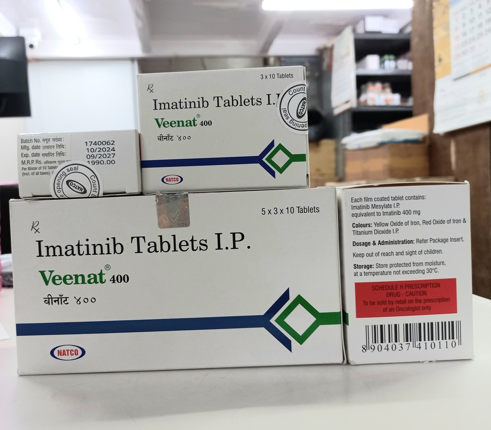 Imatinib Tablets IP - 400 mg, Unique Texture, Shelf Life Up to 24 Months , Store in Dry Place, pH As Per Industry Standards