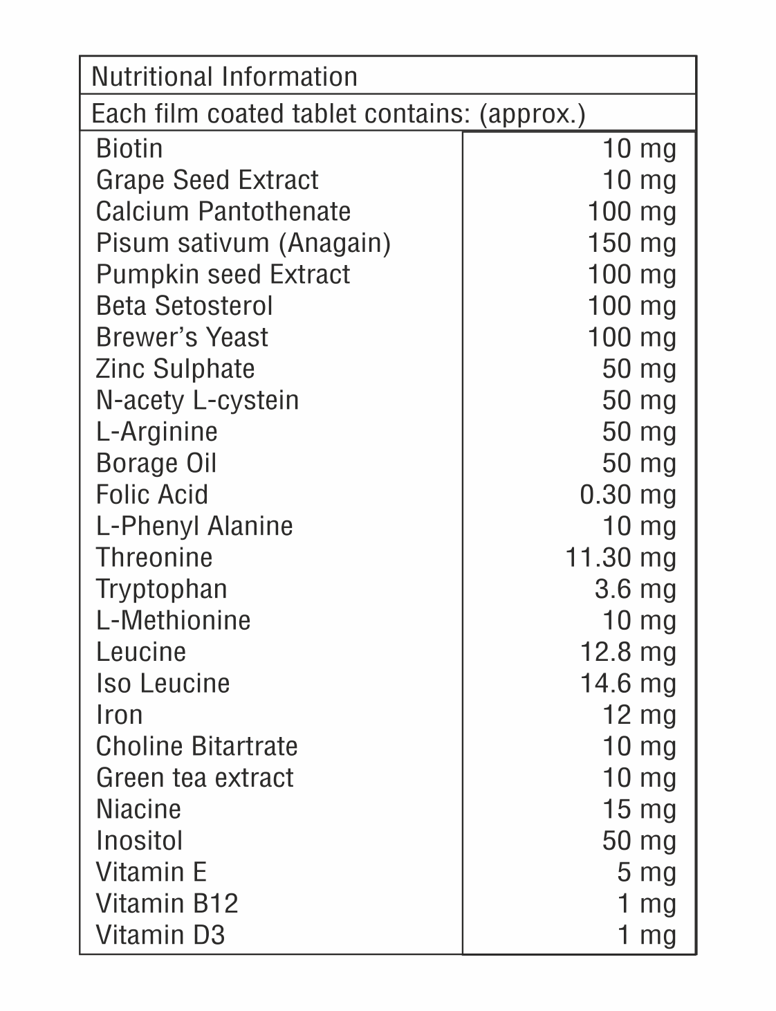 Biotin With Grape Seed Extract With Vitamin B12 And Vitamin D3 Tablet