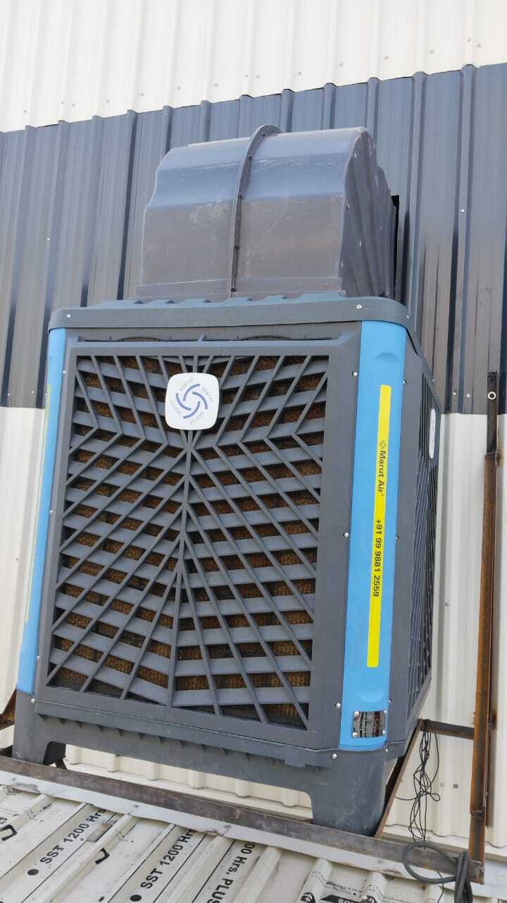 Marut Air Cooler - Pp Cabinet, 1160x1160x940 Mm, Black And Off White | 1.5 Hp, 17000 M3/hr Cooling, Low Noise, Intelligent Control System