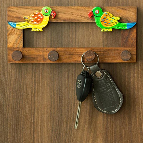 Brown Wooden Key Hanger