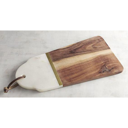 Stone And Wood Inlay Chopping Board - Different Sizes Available Brown Finish Modern Indoor Style