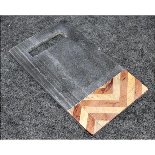 Stone And Wood Inlay Chopping Board - Different Sizes Available Brown Finish Modern Indoor Style