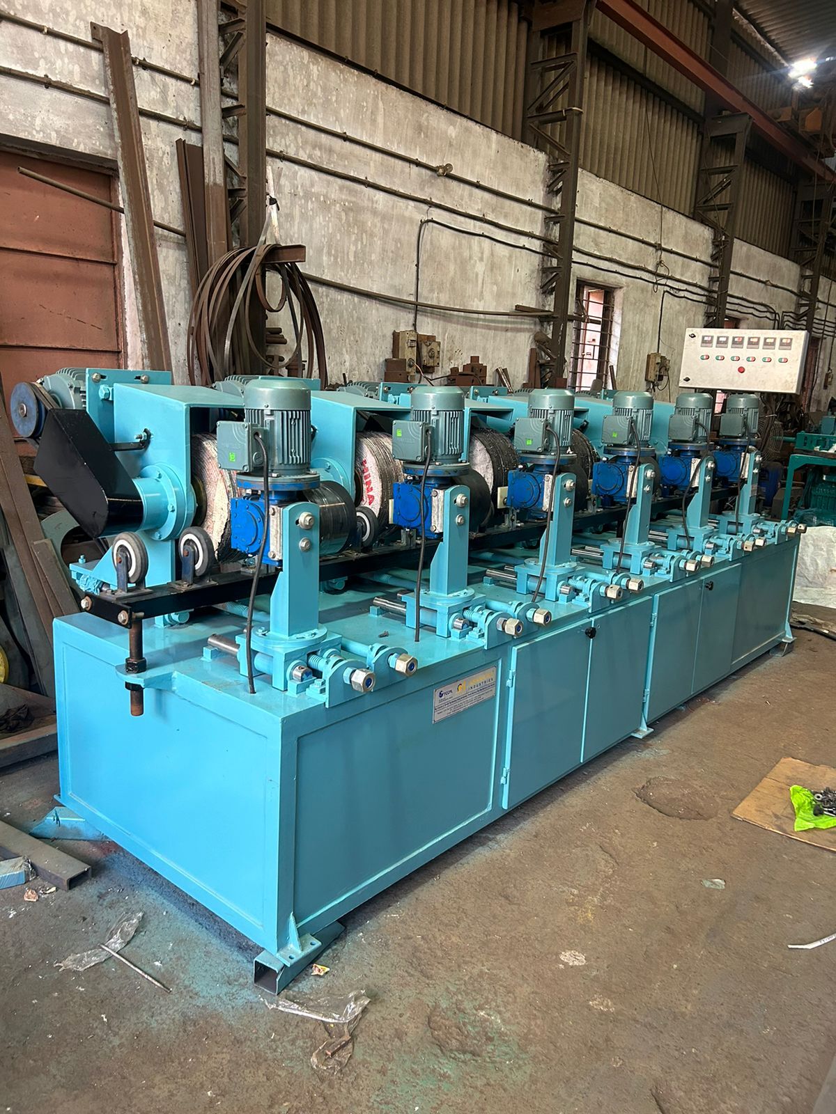 Square Metal Pipe Polishing Machine - Different Sizes Available | Automatic Grade, Blue Color, Warranty Included
