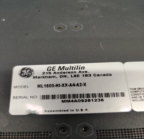Ge Multilin Ml1600-hi-xx-a4-a2-x Managed Fiber Switch