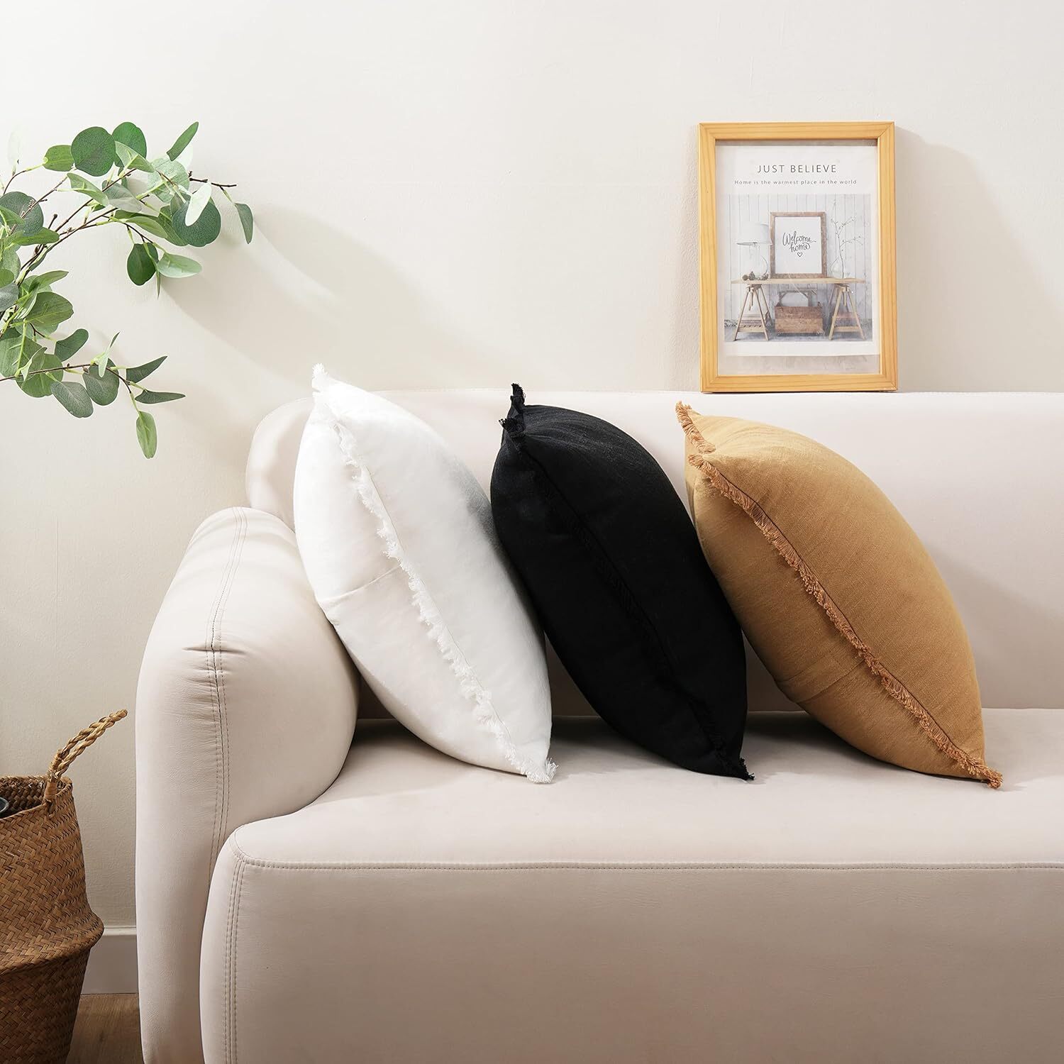 Cotton Linen Plain Cushion Covers