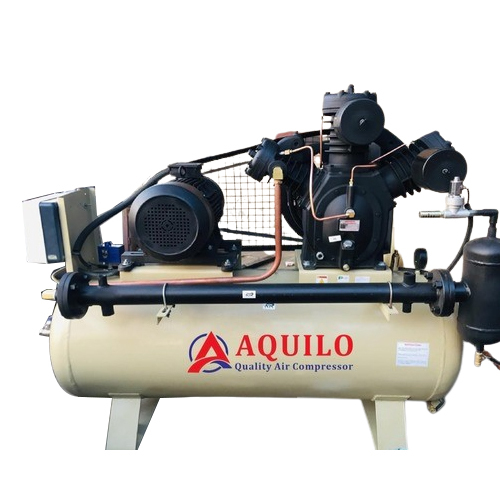 Three Stage High Pressure Air Compressor - High-Quality MS Material, Electric Driven, Warranty Included | Perfect for Industrial and Commercial Applications