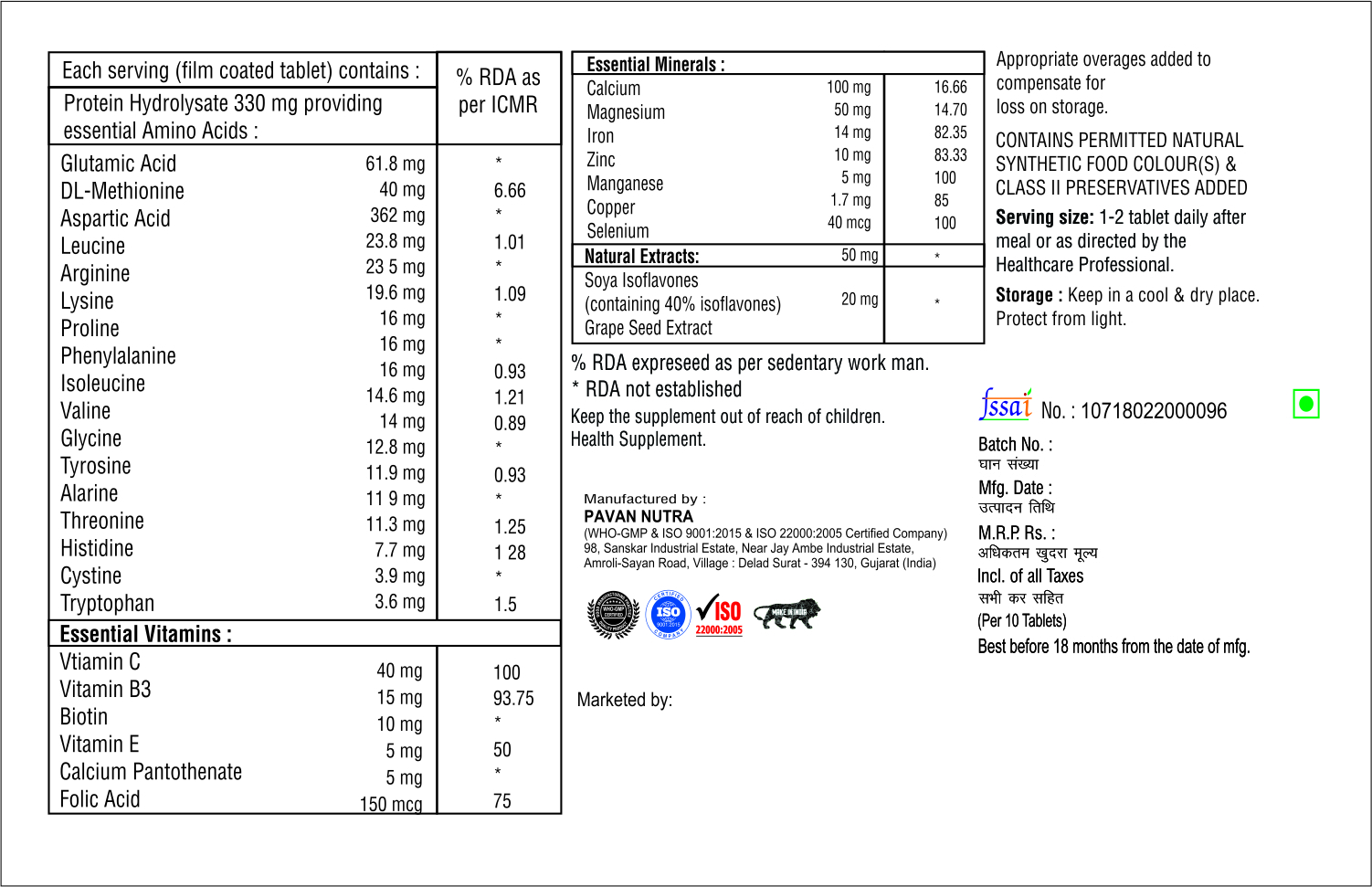 Multivitamin And Multimineral With Biotin Tablet