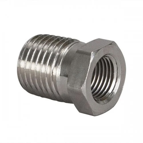 NPT Pipe Fittings - Stainless Steel, Round Section Shape, Sleek Silver Color | Durable, Versatile, and Corrosion Resistant Solutions for Various Applications