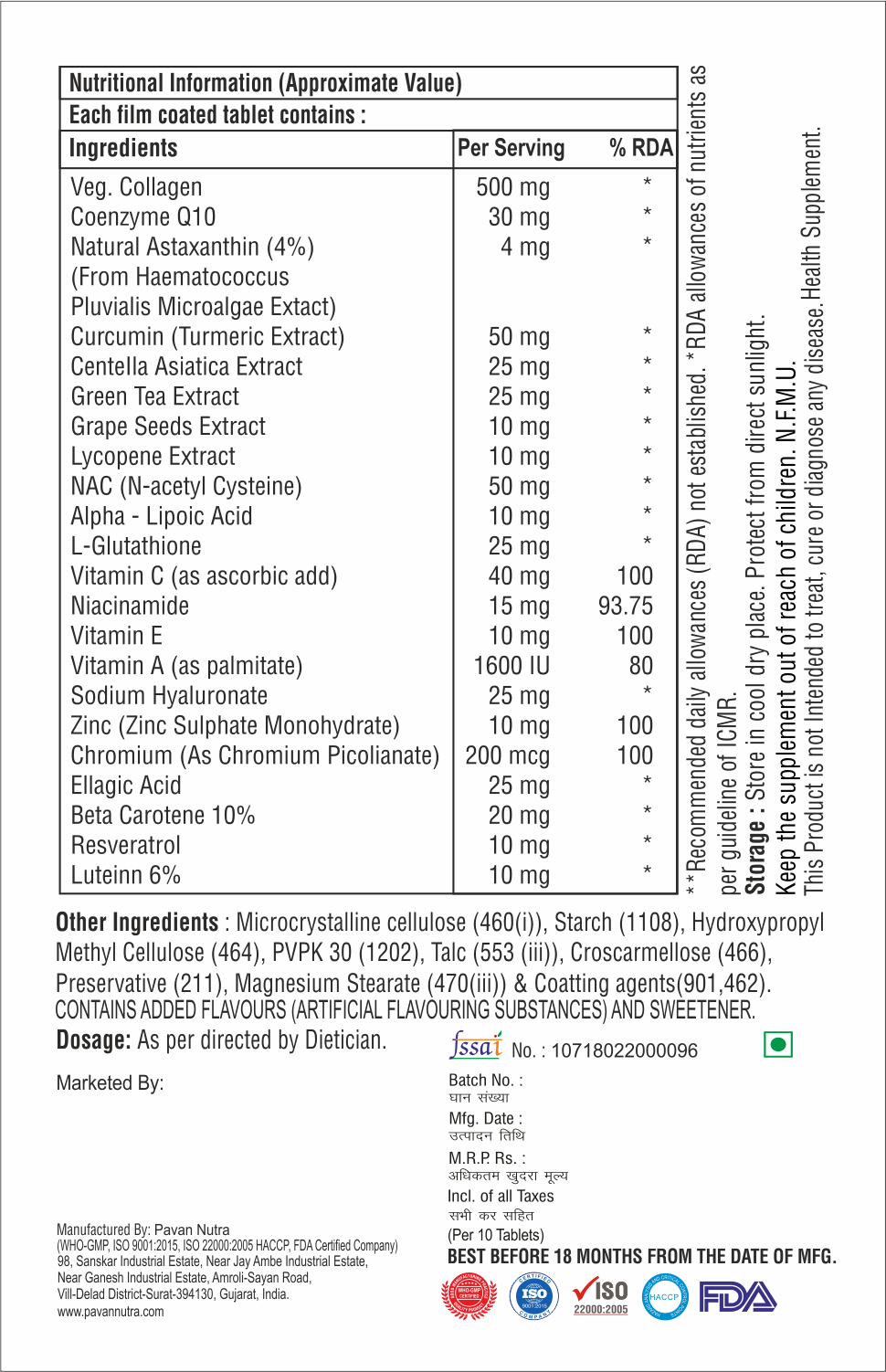 Veg Collagen With Coq10 And Astaxanthin For Advanced Cellular Defense.