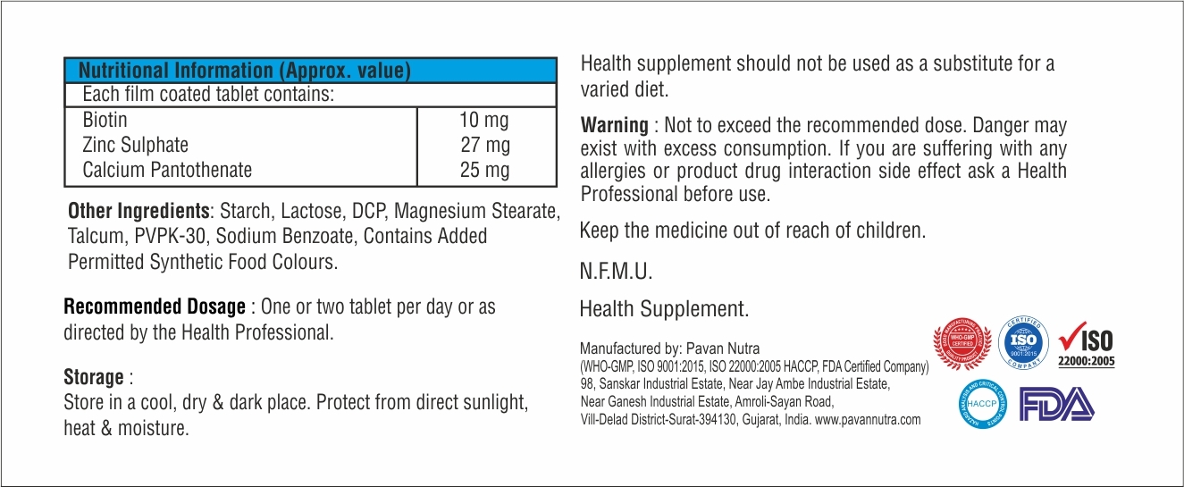 Biotin With Calcium Tablet