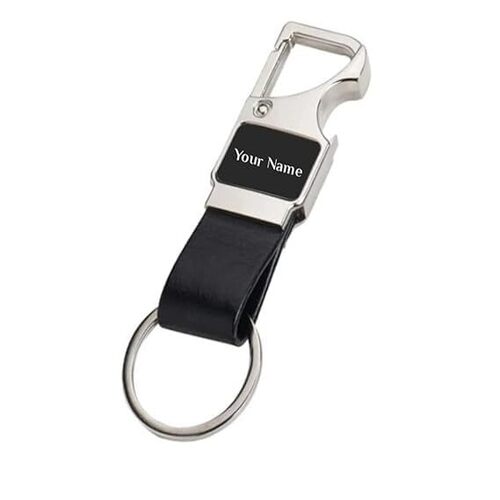 METAL LEATHER CORK AND LEATHERETTE KEYCHAIN - Leather & Metal Material, Silver Keyring, Color Options: Black, Blue, White, Tan, Cork | Custom Logo & Name Personalization, Ideal Gifting Solution for Corporate Events
