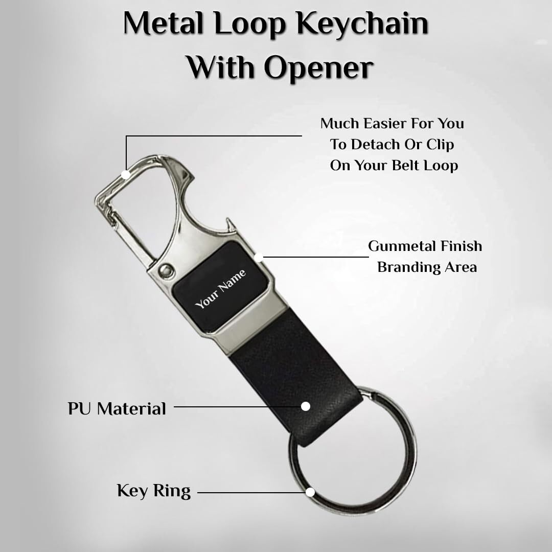 Metal Leather Cork And Leatherette Keychain - Leather & Metal Material, Silver Keyring, Color Options: Black, Blue, White, Tan, Cork | Custom Logo & Name Personalization, Ideal Gifting Solution For Corporate Events