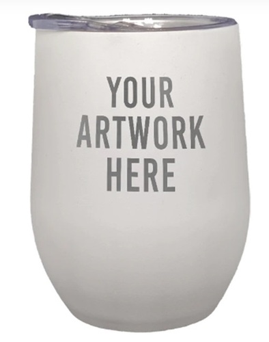 WHITE MUG STAINLESS STEEL - 12oz Capacity, 3 inches Diameter, 4.5 inches Height | Customizable, Durable, Insulated, Leakproof, Portable