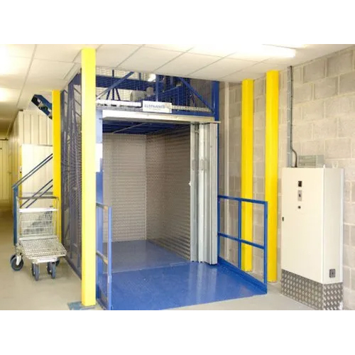 Industrial Goods Lift - Stainless Steel Design | Dumbwaiter Mechanism, Electric/Hydraulic Power Supply, Safety Sensor, Easy Call Box Control