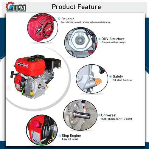 5.5 Hp Petrol Engine Multipurpose Model Ge-170p Recoil Start Dimension (L*w*h): 370x320x350 Millimeter (Mm)