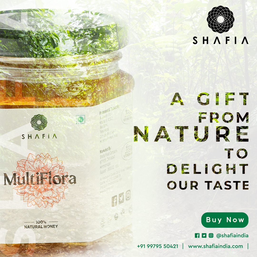 Multi Flora Honey - 225gm | Pure Organic Honey With 3.85% Diastase, 19.80% Moisture, 25.38 Hmf, 78.61% Reducing Sugar, Immune Boosting Benefits, Skin & Hair Enhancer