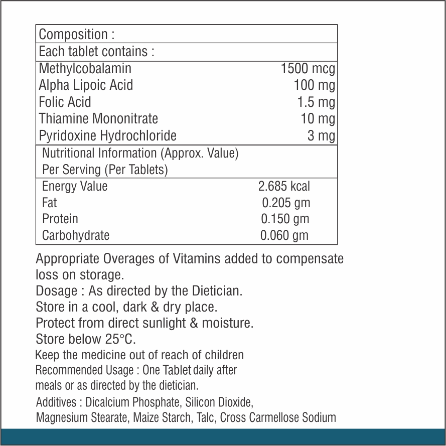 Alpha Lipoic Acid With Thiamine Mononitrate And Folic Acid Tablet
