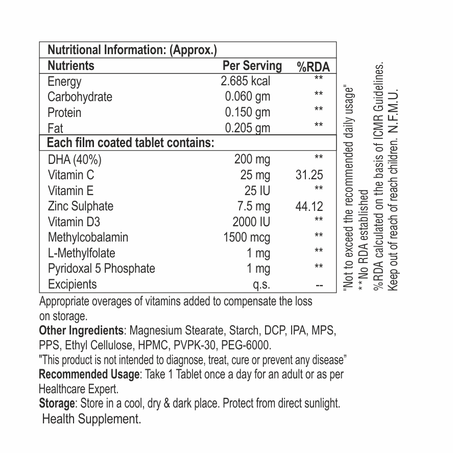 Dha With Vitamin C With Vitamin E And Mrthylcobalamin Tablet