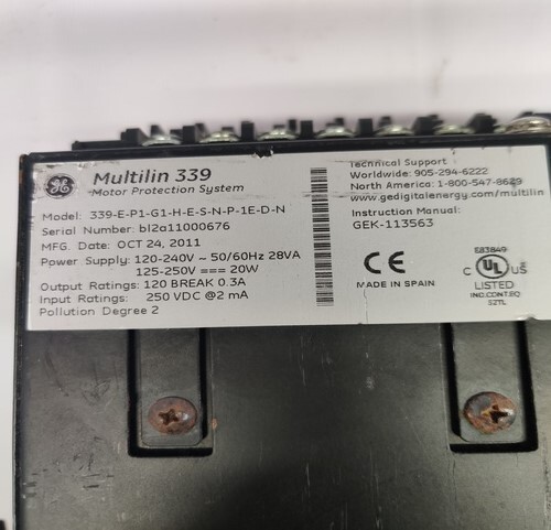Ge Multilin 339-e-p1-g1-h-e-s-n-p-1e-d-n Motor Protaction System