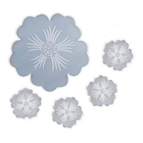 Transparent Flower Tray With Coaster Mold For Resin Art
