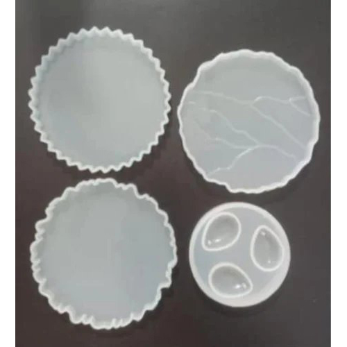 Resin Art Coasters Mold - Silicone Mould for Custom Designs | Available in Various Sizes, Durable White Finish