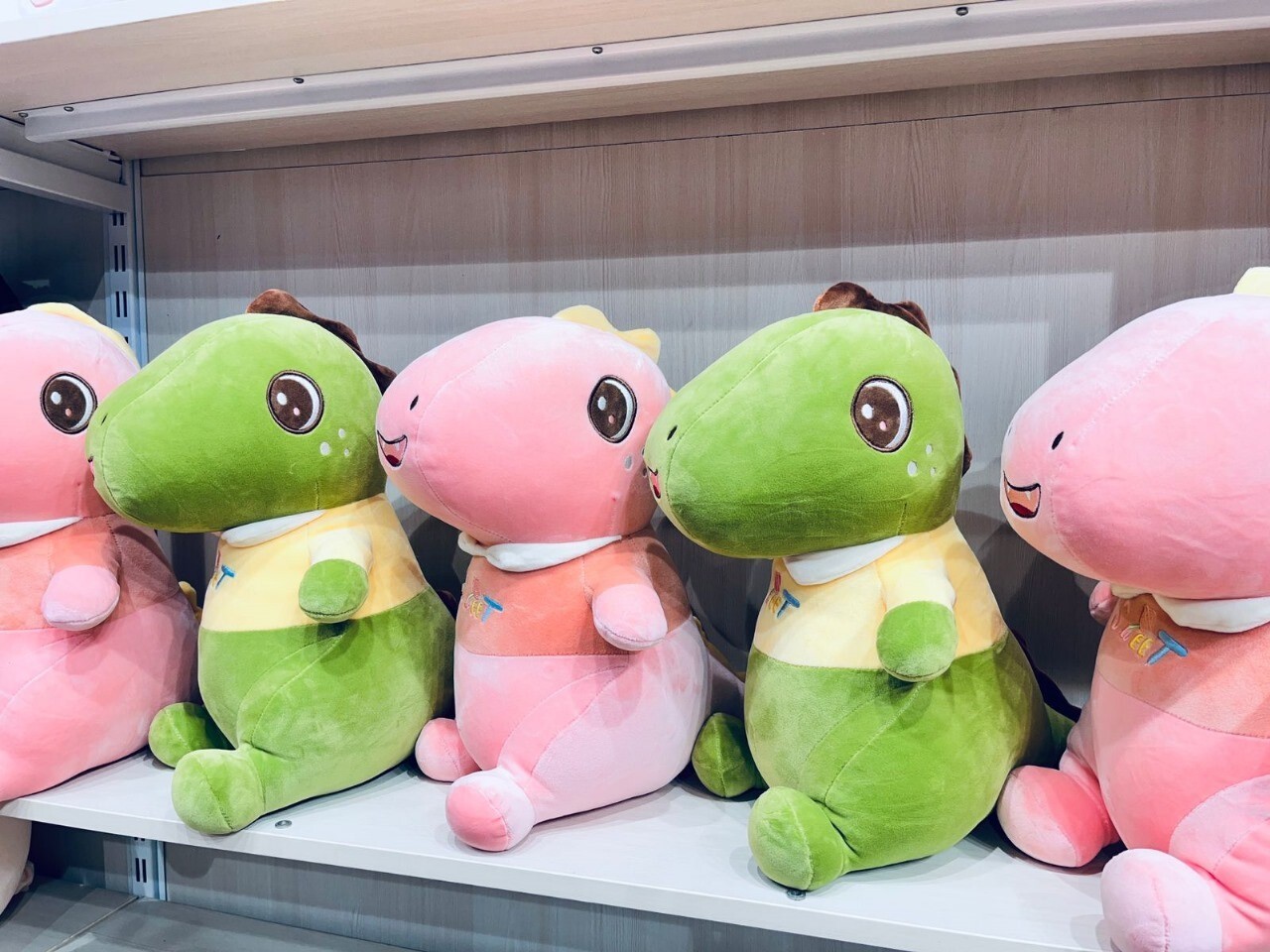 Dinosaur Soft Toy - Color: Pink And Green