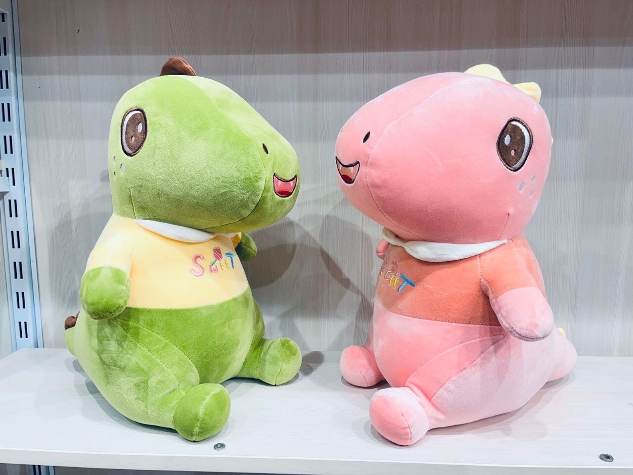 Dinosaur Soft Toy - Color: Pink And Green