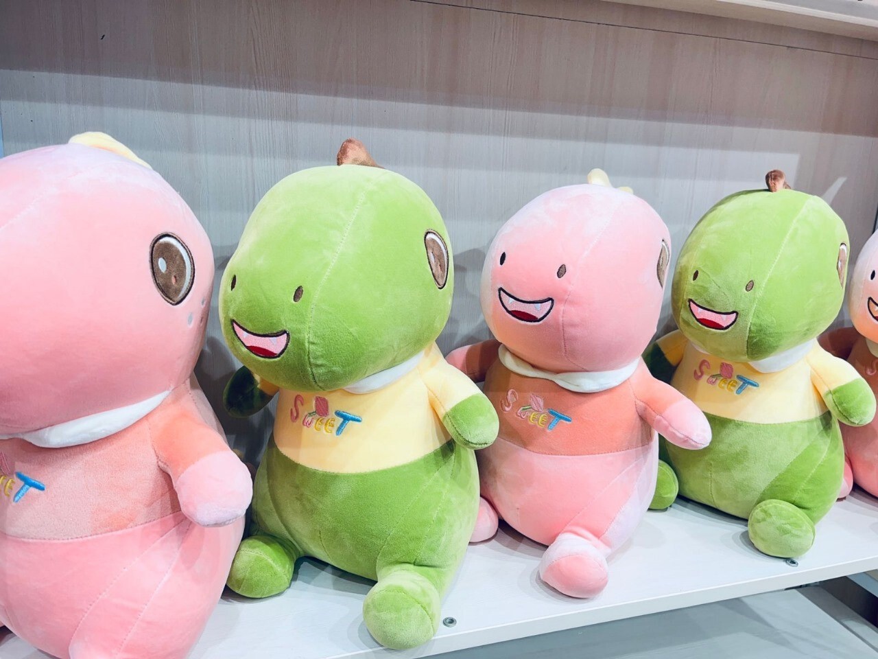 Dinosaur Soft Toy - Color: Pink And Green