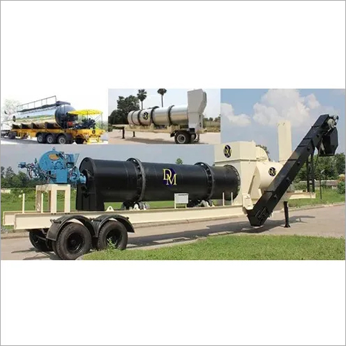 Mobile Asphalt Plant - Rubber Wheels, 3000 mm Lift Height, Black Color | DMO45533, 200 Ton Capacity, Diesel Power Source