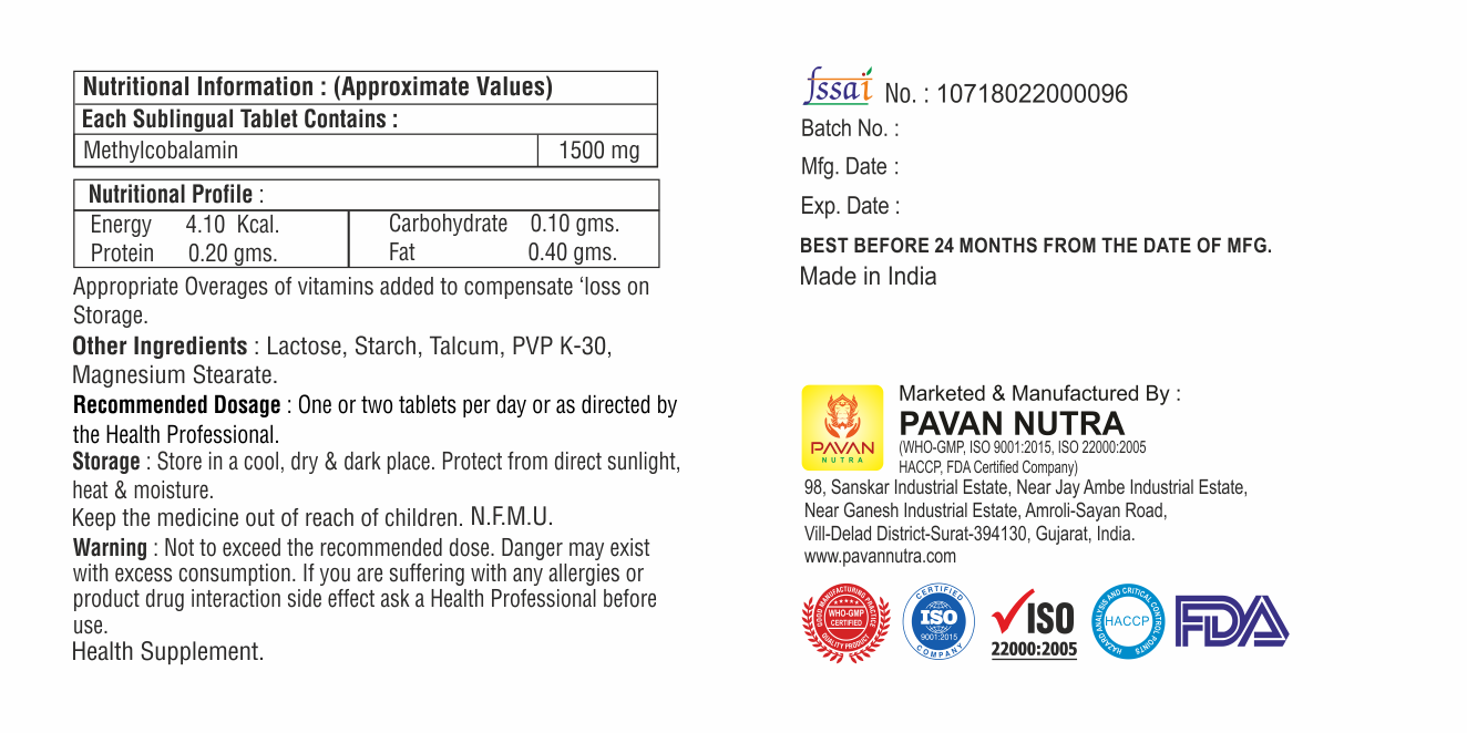 Methycobalamin Sublingual Tablet