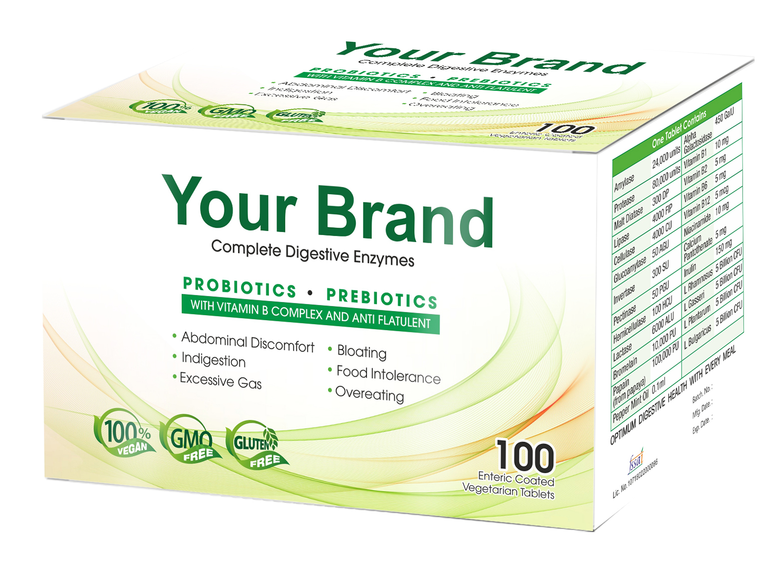 Probiotics With Vitamin B Complex And Anti Flatulent Tablet