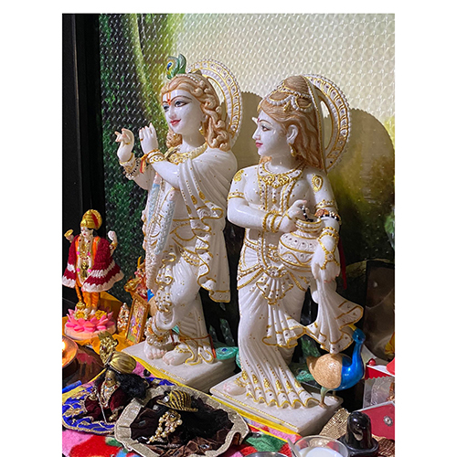 Durable Shri Krishnaradha Marble Murti Statue