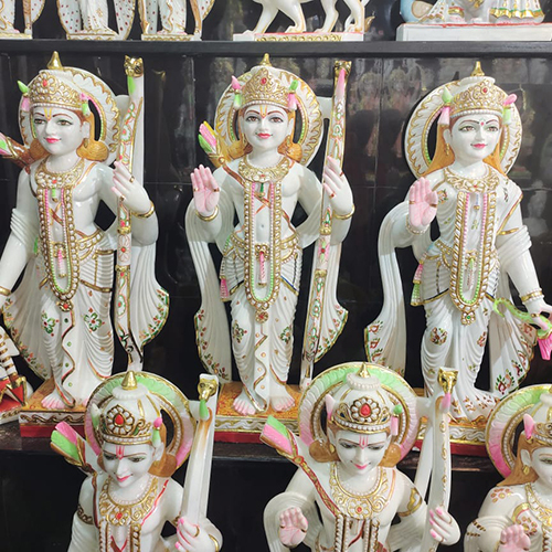 Durable Ram Darbar Marble Murti Statue