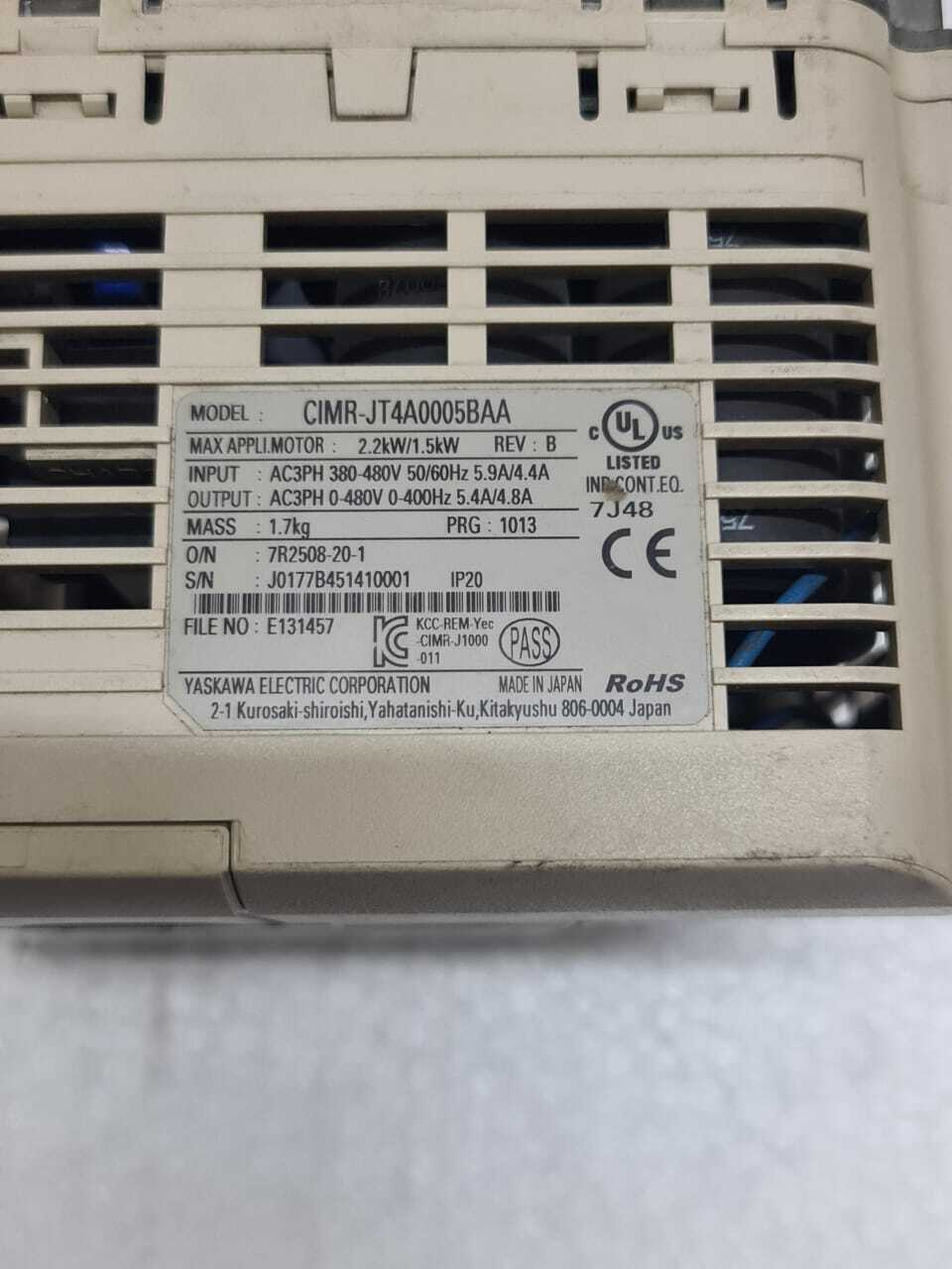 Yaskawa Vfd - J1000 Model, 5-10hp Output Power | 380-480v Input Voltage, Ip20 Protection, Compact 150x200x100mm, 5kg Weight For Industrial Motor Control