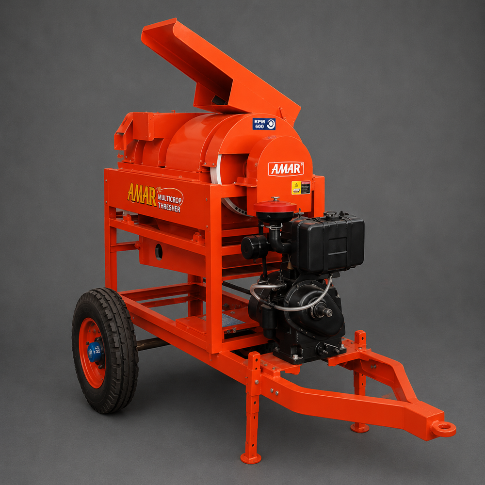 10 Hp Engine Model Multicrop Thresher - Capacity: 500 Kg/Hr