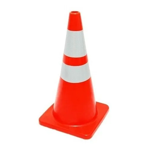 Traffic Cones 750mm - Plastic Material, 750 mm Height, Red Color | Manual Road Safety Device for Industrial Applications, Weight: 3.5 kg