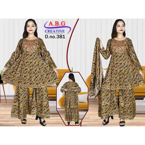 Multicolor Designer Frock Sharara