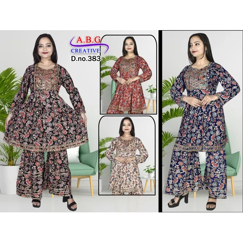 Multicolor Designer Frock Sharara