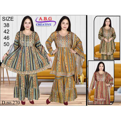Multicolor Designer Frock Sharara