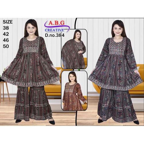 Multicolor Designer Frock Sharara