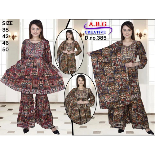 Multicolor Designer Frock Sharara