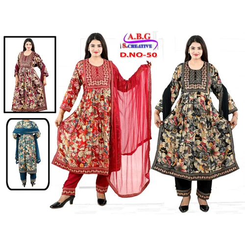 Multicolor Regular Fit Nayra Cut Ladies Kurti