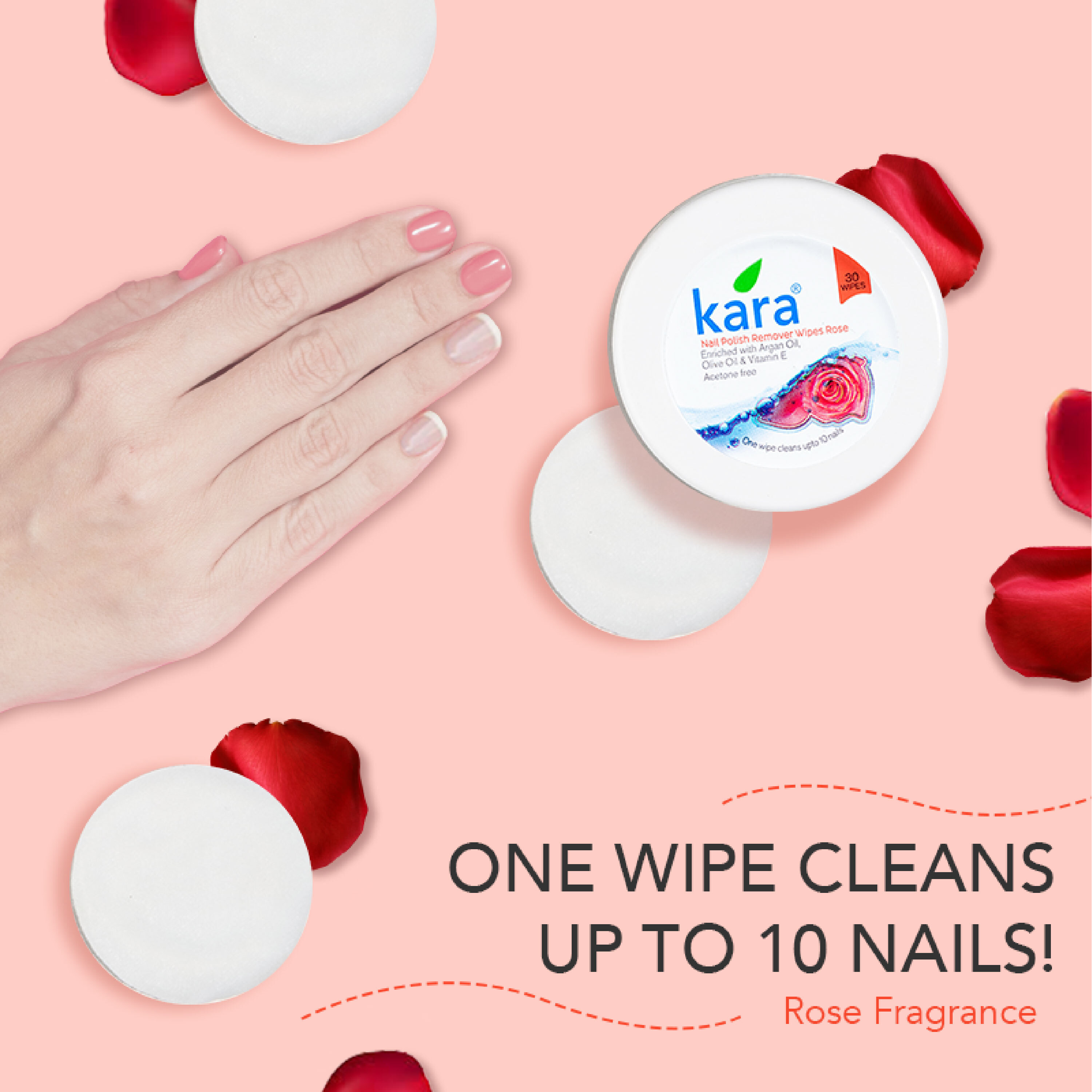 Wiz Rose Nail Polish Remover Wipes 30 Pulls