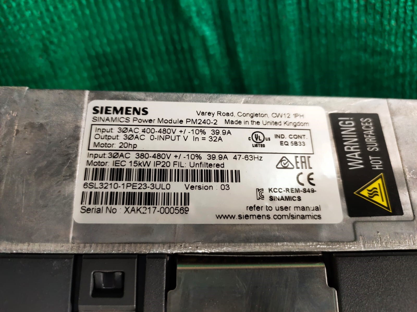 Siemens Vfd - 240-2 Model, 150x100x100mm Dimensions, 2.2kw Power, Ip20 Protection | Easy Installation, Energy Saving, Motor Control, Precise Speed