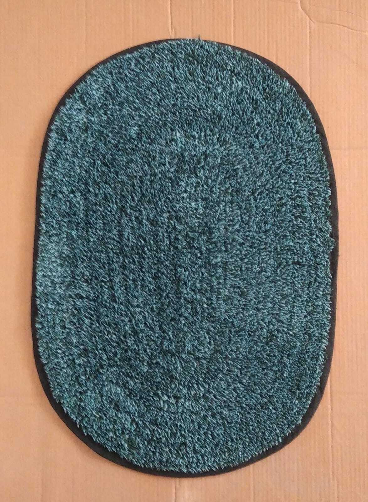 Oval Plain Door Mat - Cotton, 16x24 Inches, Multi-colored With Anti-slip Hot Melt Backing | Customizable Size, Color, Design, Washable, Quick Drying