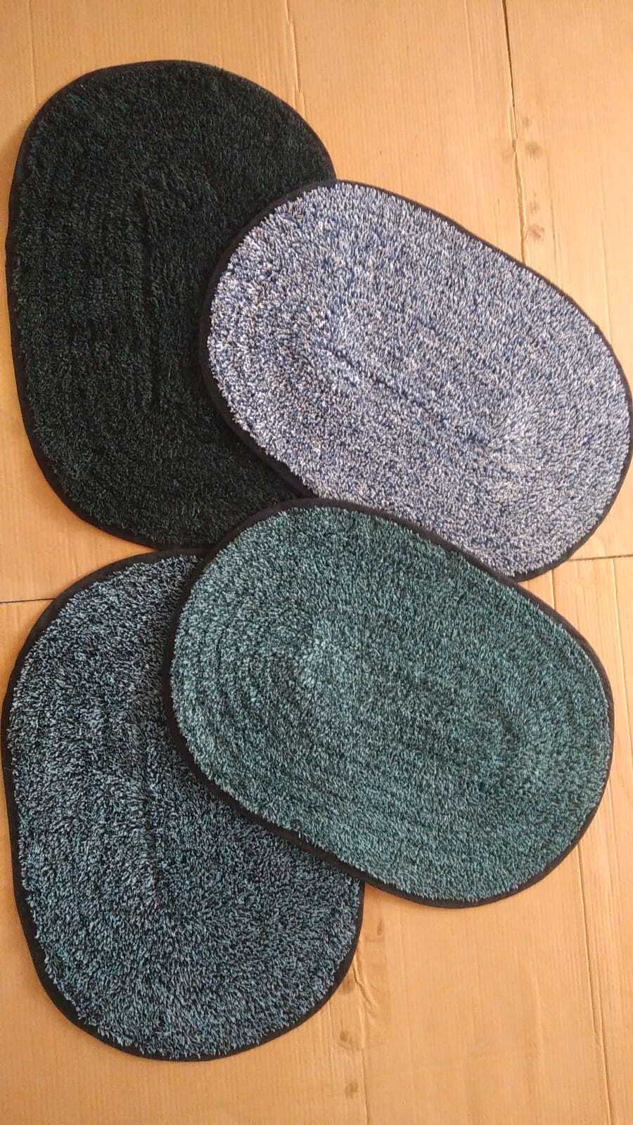Oval Plain Door Mat - Cotton, 16x24 Inches, Multi-colored With Anti-slip Hot Melt Backing | Customizable Size, Color, Design, Washable, Quick Drying