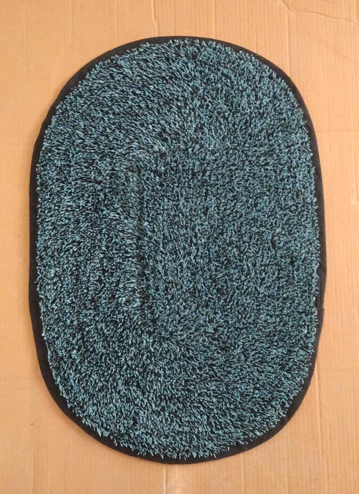 Oval Plain Door Mat - Cotton, 16x24 Inches, Multi-colored With Anti-slip Hot Melt Backing | Customizable Size, Color, Design, Washable, Quick Drying
