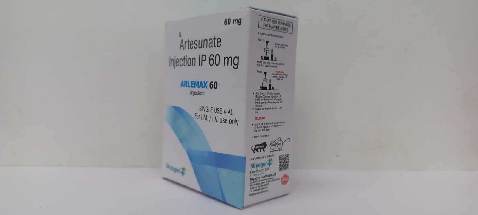 Artesunate 60mg Injection - Intravenous/intramuscular Liquid Formulation | Antimalarial Treatment For Severe Malaria, 1 Vial Per Package