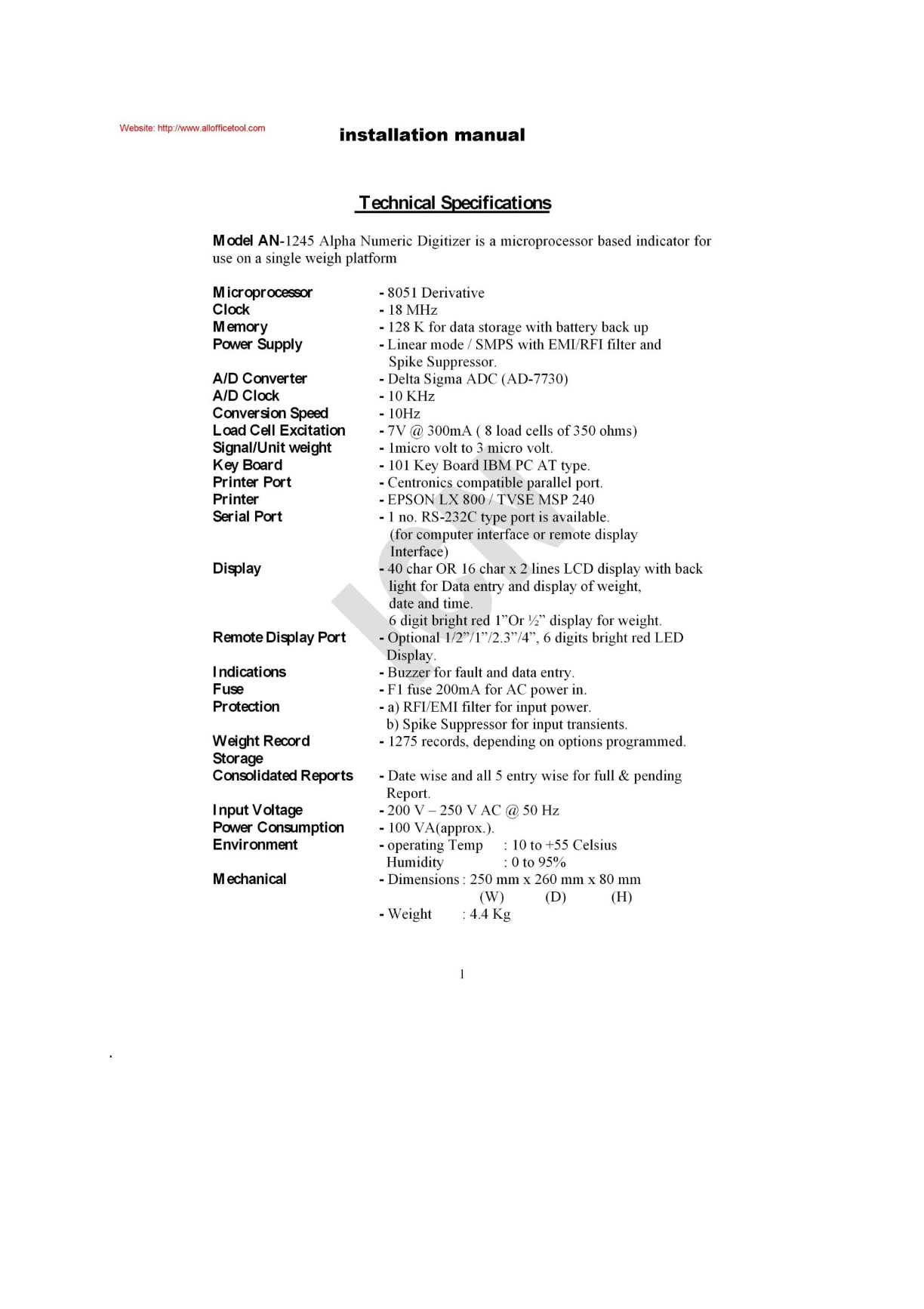New Weighbridge Intelligent Terminals M - Color: White